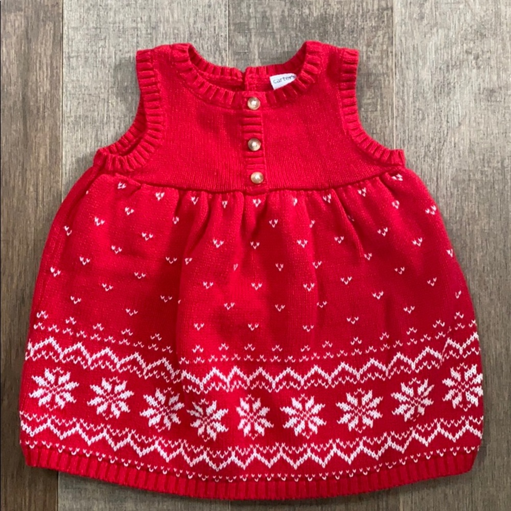 Carter’s red sweater dress 6 months
